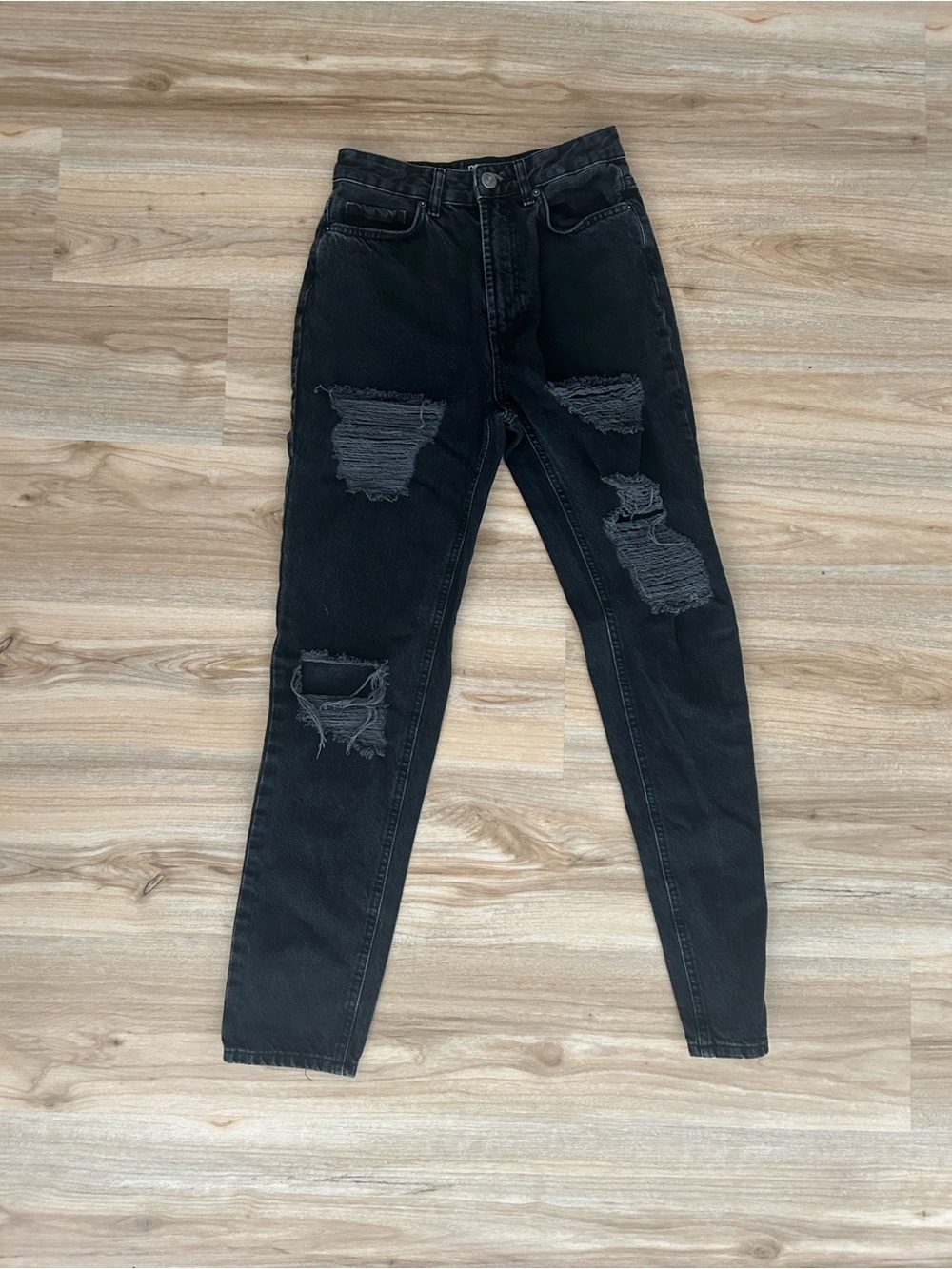 BDG Black Mom High-Rise Distressed Jeans